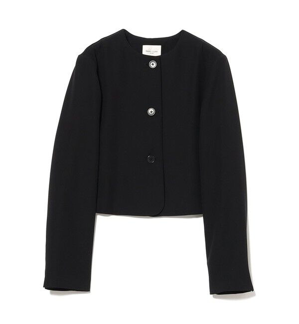 Demi-Luxe BEAMS 「クロップド クルーネック ジャケット」|ダッフルコート|BLACK