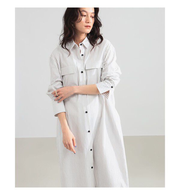 Demi-Luxe BEAMS 「ストライプ シャツ ワンピース」|ワンピース|