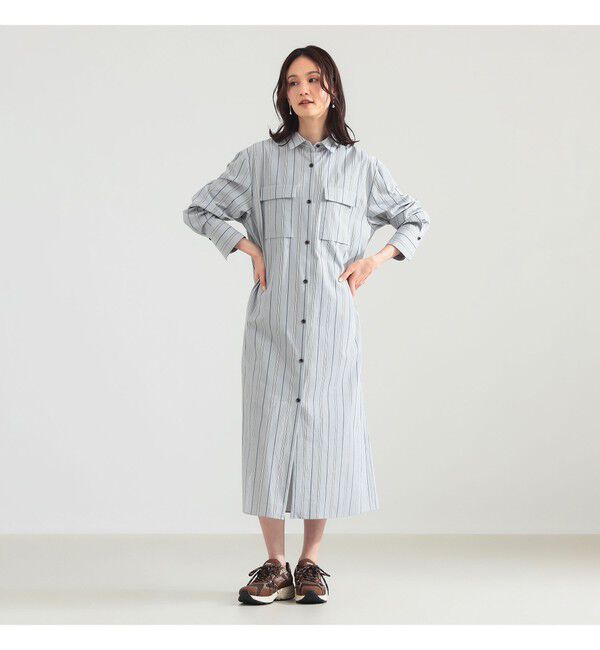 Demi-Luxe BEAMS 「ストライプ シャツ ワンピース」|ワンピース|
