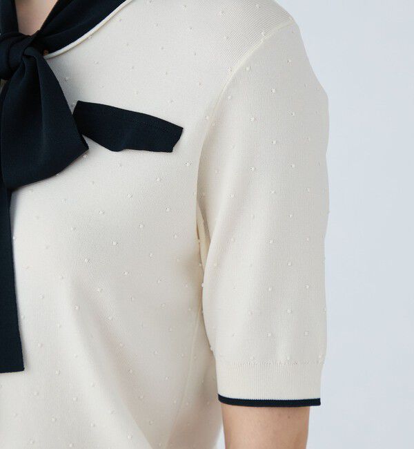 Ballsey「ストレッチタックドット ボウタイプルオーバー」|ニット・セーター|