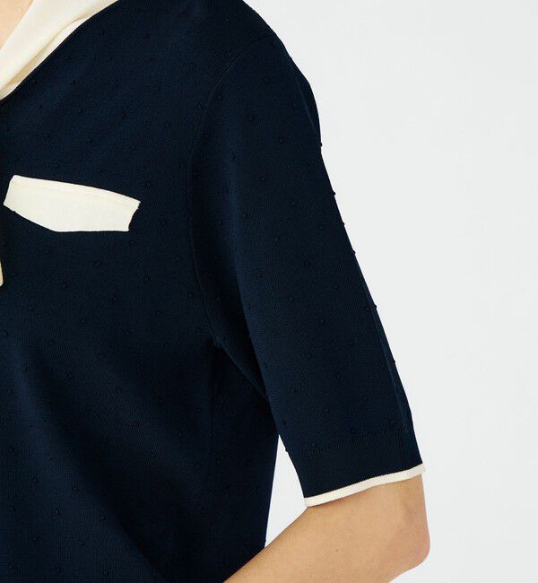 Ballsey「ストレッチタックドット ボウタイプルオーバー」|ニット・セーター|