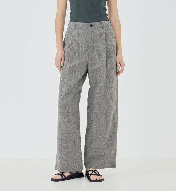 GALERIE VIE「リネンキュプラシルクコンパクト タックパンツ」|その他|