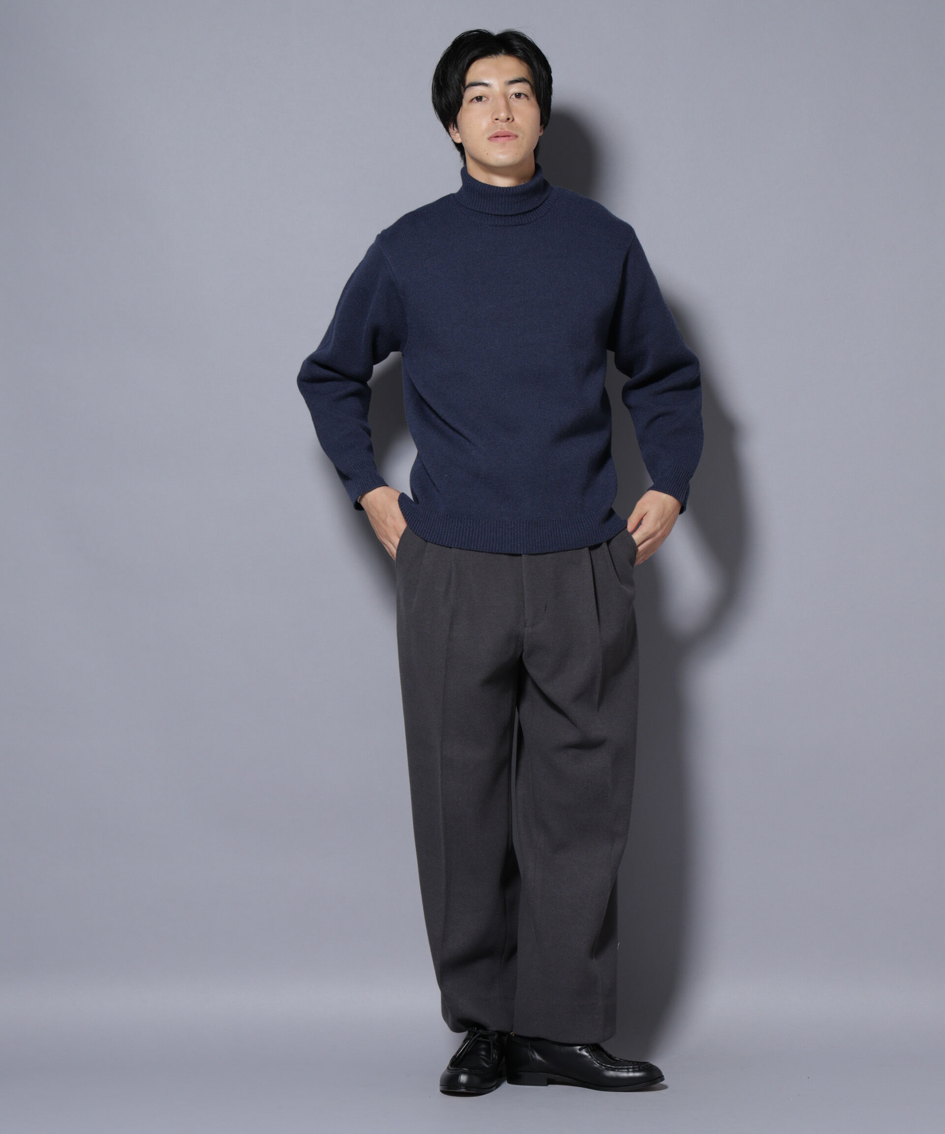 nano･universe「PBTストレッチタートルネックニット」|ニット・セーター|