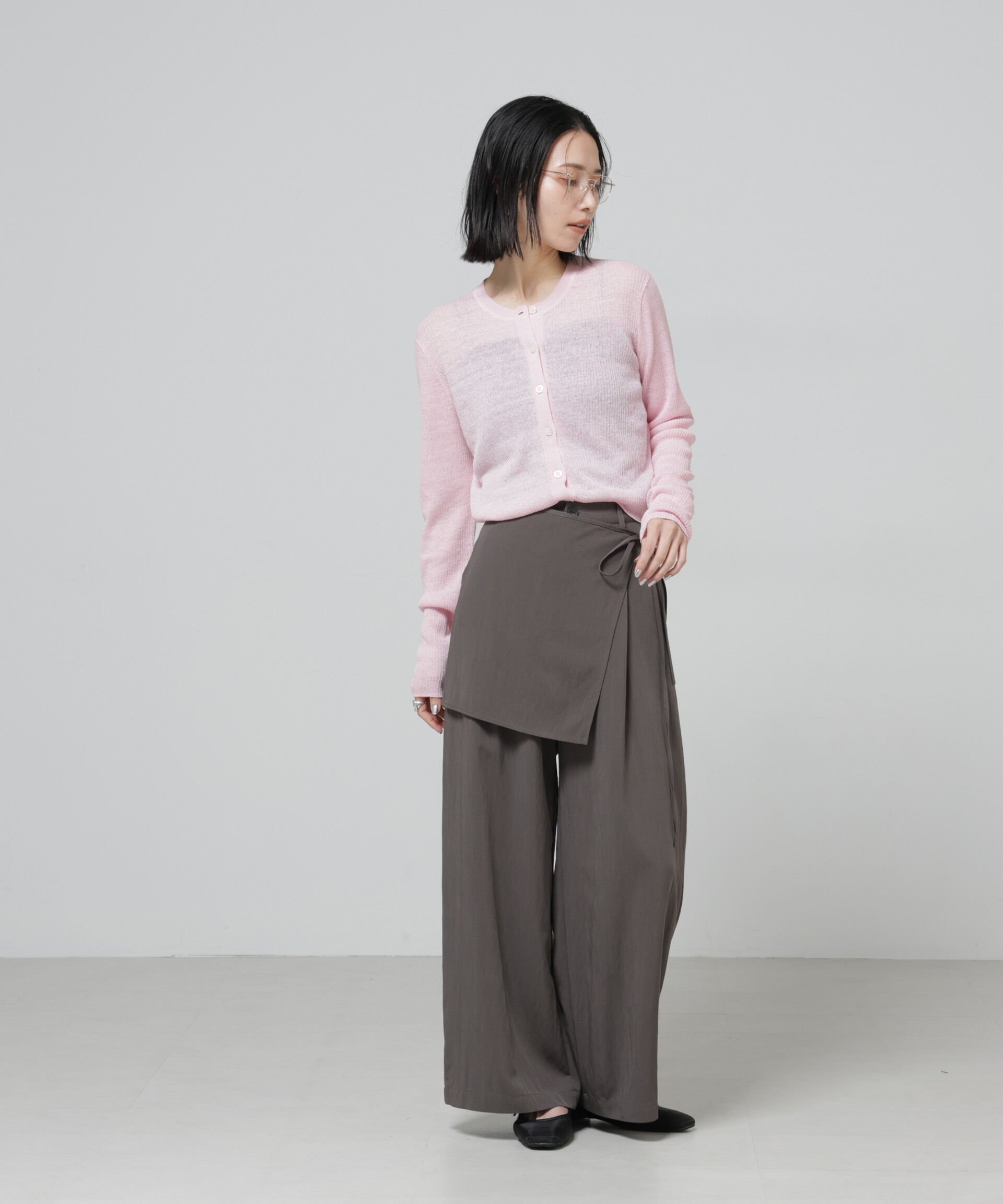 nano･universe「European Flax リブカーディガン」|ニット・セーター|