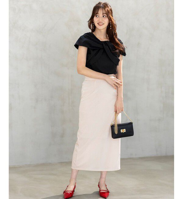 ANY SIS「【UVケア ・ストレッチ・洗える】2WAYジョーゼットジャージーナロー スカート」|スカート|