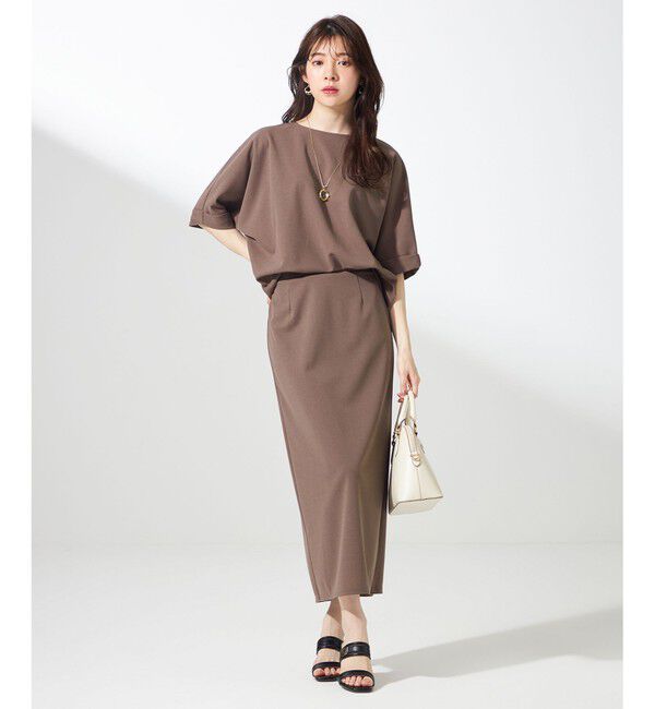 ANY SIS「【UVケア ・ストレッチ・洗える】2WAYジョーゼットジャージーナロー スカート」|スカート|