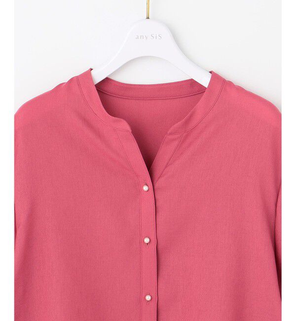 ANY SIS「【接触冷感・UVカット・速乾】スムージーポリエステル 2WAY ブラウス」|シャツ・ブラウス|
