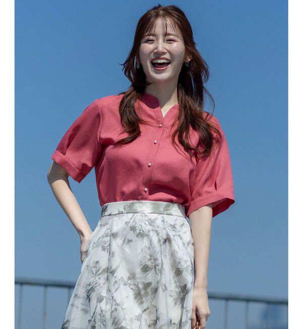 ANY SIS「【接触冷感・UVカット・速乾】スムージーポリエステル 2WAY ブラウス」|シャツ・ブラウス|