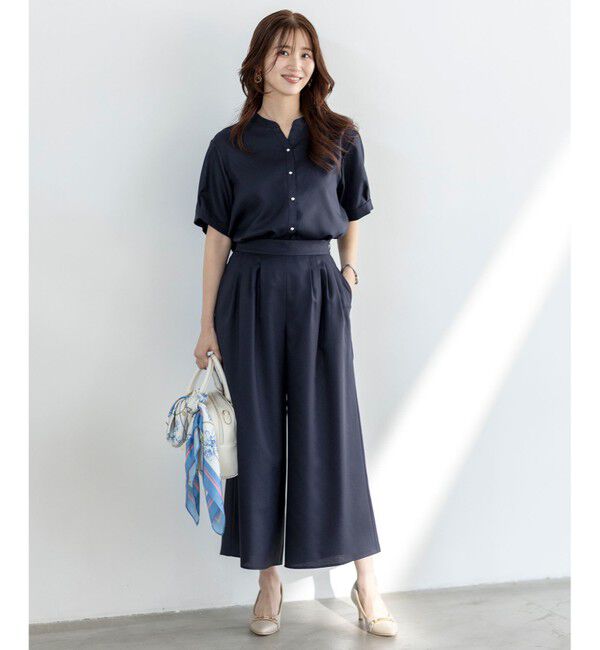 ANY SIS「【接触冷感・UVカット・速乾】スムージーポリエステル 2WAY ブラウス」|シャツ・ブラウス|