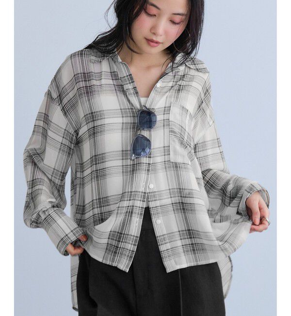VIS「チェック＆シアーオーバーシャツ」|シャツ・ブラウス|