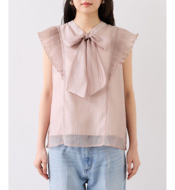 VIS「プリーツフリルシアーボウタイブラウス/2WAY・イージーケア」|シャツ・ブラウス|