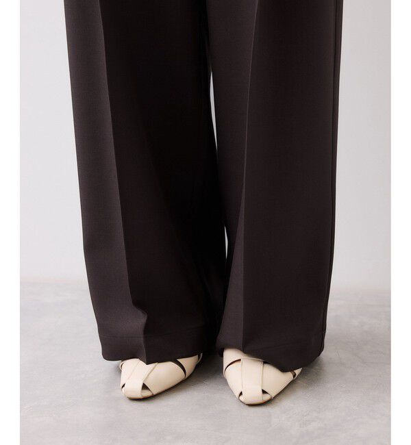 VIS「ベルトディティールタックワイドパンツ/イージーケア・接触冷感」|チノ|