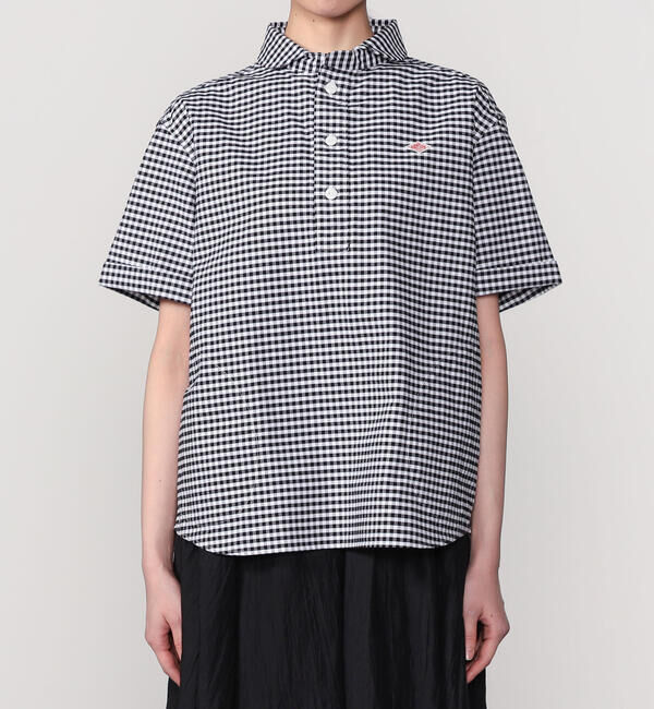 DANTON「DANTON | オックスフォード 丸襟半袖プルオーバーシャツ PLAID WOMEN」|シャツ・ブラウス|