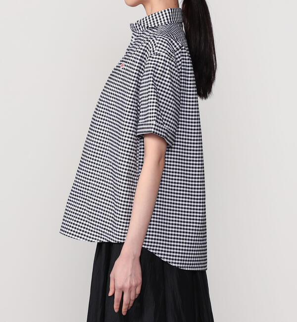 DANTON「DANTON | オックスフォード 丸襟半袖プルオーバーシャツ PLAID WOMEN」|シャツ・ブラウス|