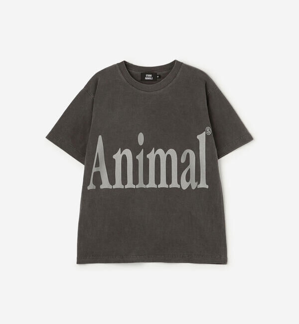  「STUDIO WEAREALLANIMALS | Animals Letter 半袖Tシャツ WOMEN」|Tシャツ・カットソー|BLACK系1