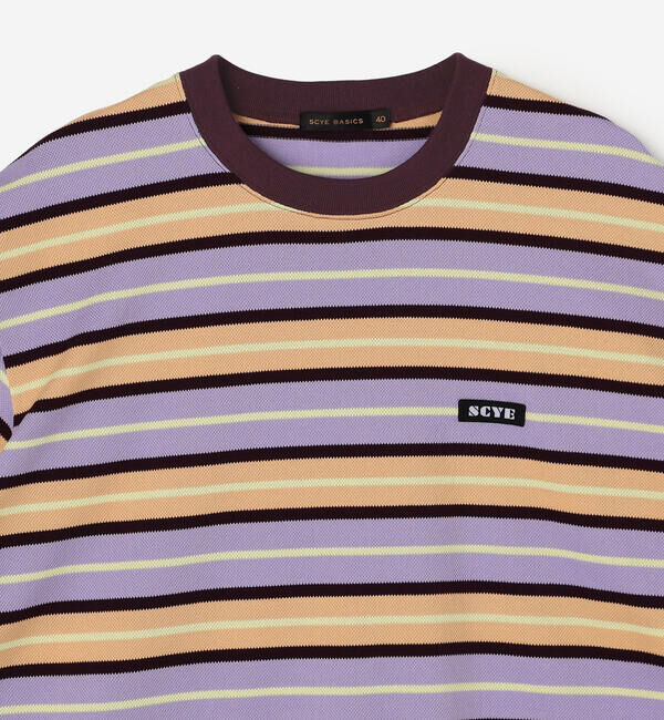  「SCYE BASICS | コットン 鹿の子ボーダーTシャツ MEN」|Tシャツ・カットソー|