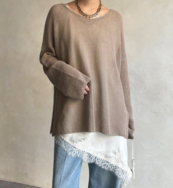  「前後2WAY鹿の子編みプルオーバー」|ニット・セーター|