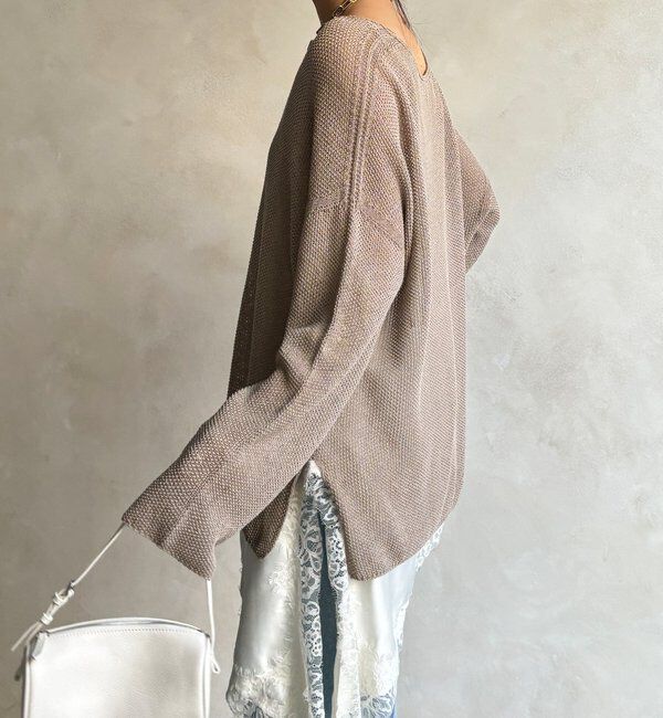  「前後2WAY鹿の子編みプルオーバー」|ニット・セーター|