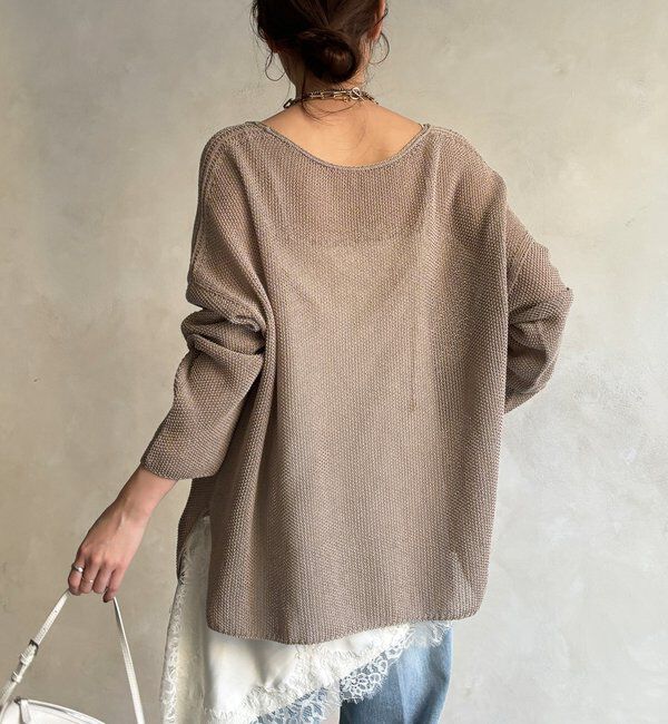  「前後2WAY鹿の子編みプルオーバー」|ニット・セーター|
