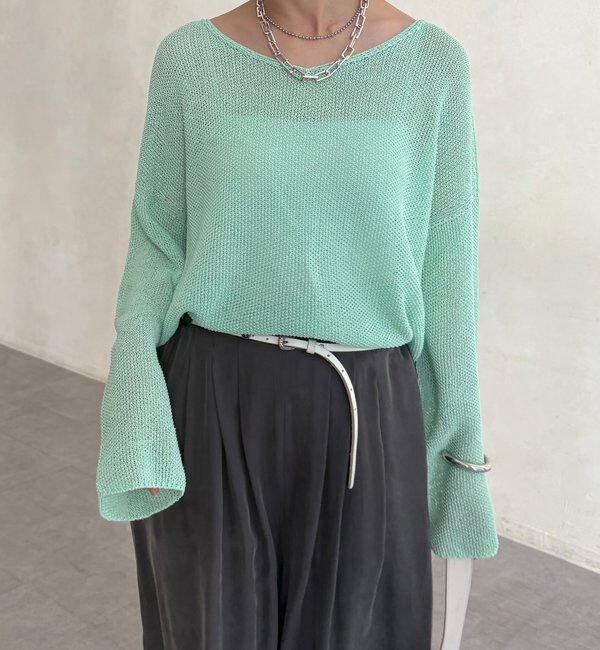  「前後2WAY鹿の子編みプルオーバー」|ニット・セーター|