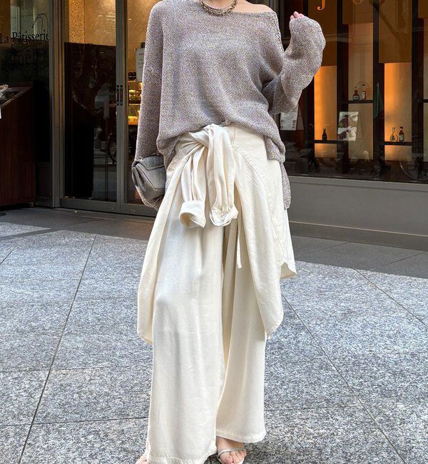  「前後2WAY鹿の子編みプルオーバー」|ニット・セーター|