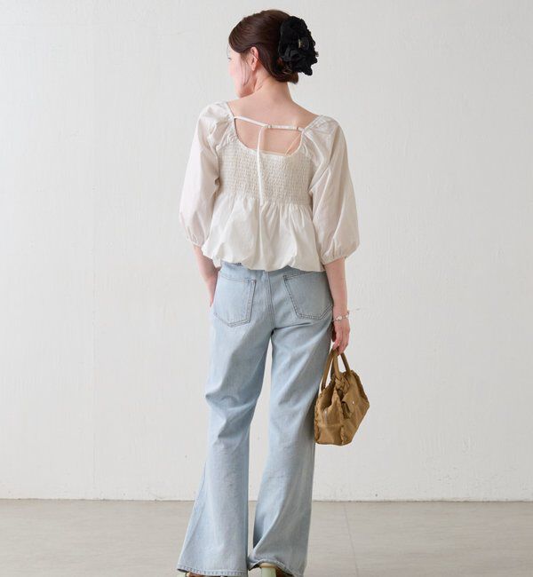  「【花柄&無地】フラワーバルーンブラウス」|シャツ・ブラウス|