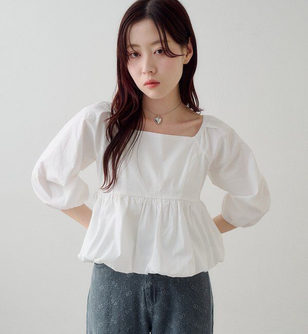  「【花柄&無地】フラワーバルーンブラウス」|シャツ・ブラウス|