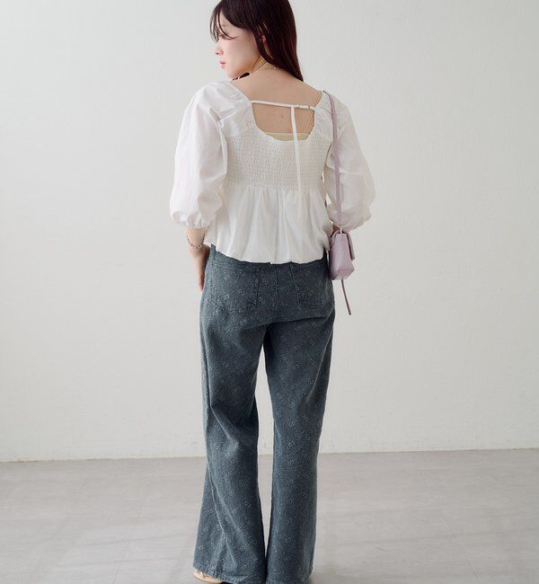  「【花柄&無地】フラワーバルーンブラウス」|シャツ・ブラウス|