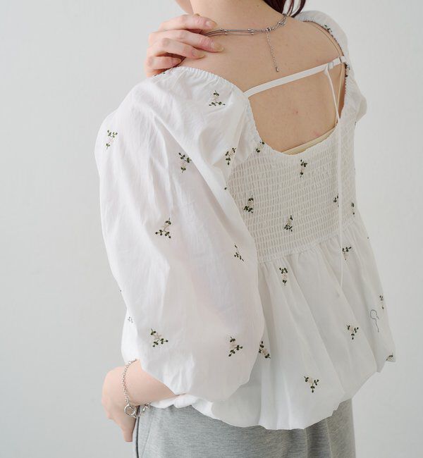  「【花柄&無地】フラワーバルーンブラウス」|シャツ・ブラウス|