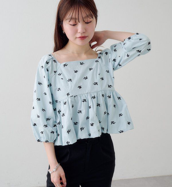  「【花柄&無地】フラワーバルーンブラウス」|シャツ・ブラウス|