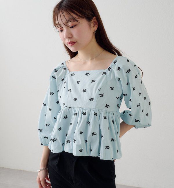  「【花柄&無地】フラワーバルーンブラウス」|シャツ・ブラウス|