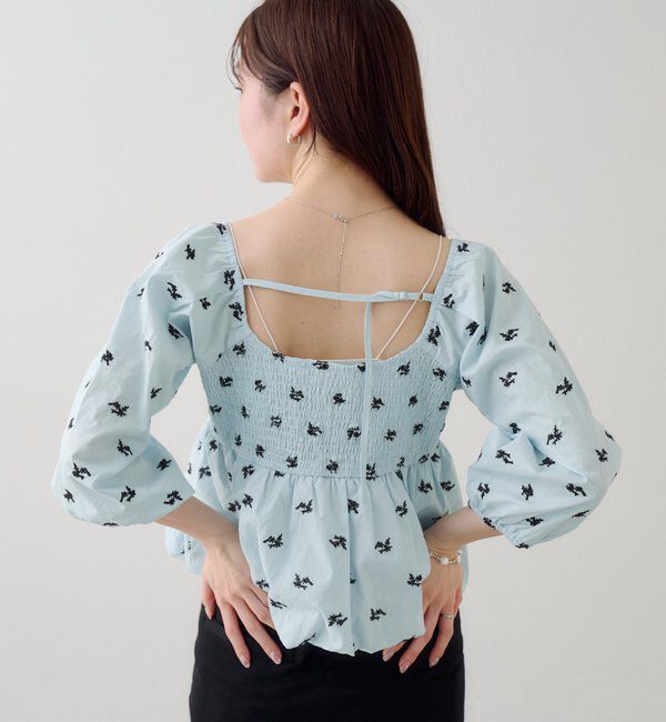  「【花柄&無地】フラワーバルーンブラウス」|シャツ・ブラウス|