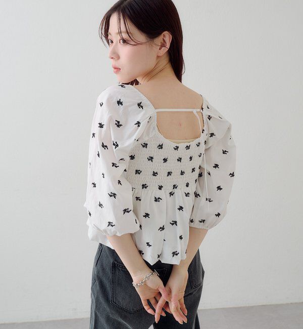  「【花柄&無地】フラワーバルーンブラウス」|シャツ・ブラウス|