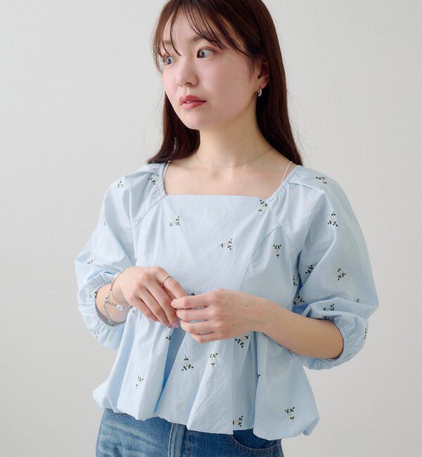  「【花柄&無地】フラワーバルーンブラウス」|シャツ・ブラウス|