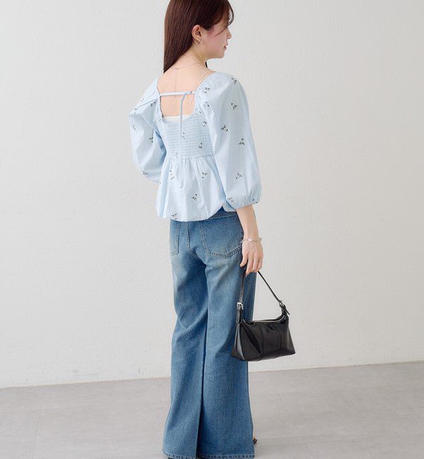  「【花柄&無地】フラワーバルーンブラウス」|シャツ・ブラウス|