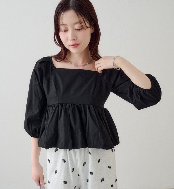  「【花柄&無地】フラワーバルーンブラウス」|シャツ・ブラウス|