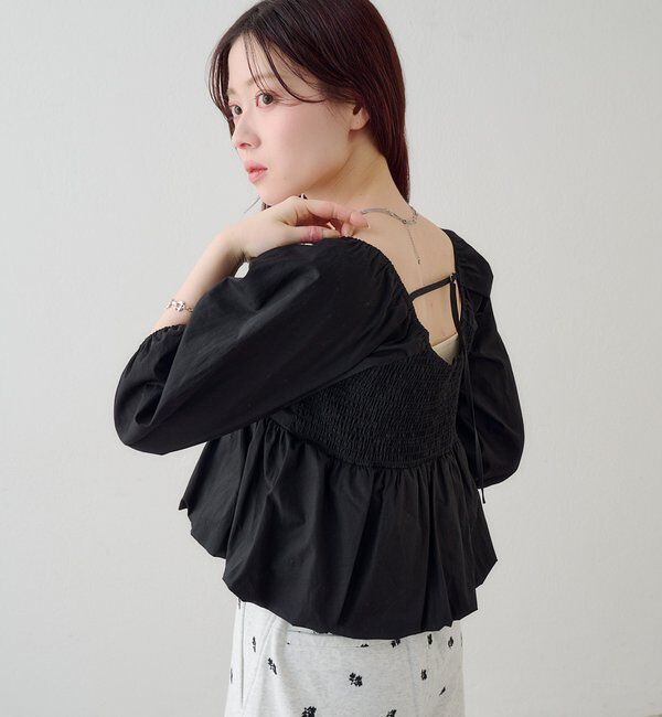  「【花柄&無地】フラワーバルーンブラウス」|シャツ・ブラウス|