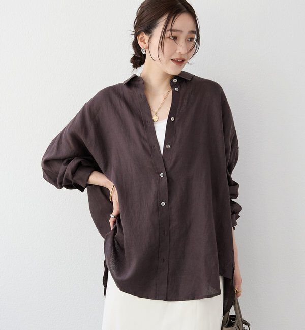  「予約【名品/サイズ展開あり】リネンワイドシャツ」|シャツ・ブラウス|