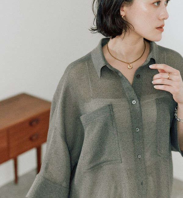  「予約【上品な透け感】メッシュドルマンシャツ」|シャツ・ブラウス|