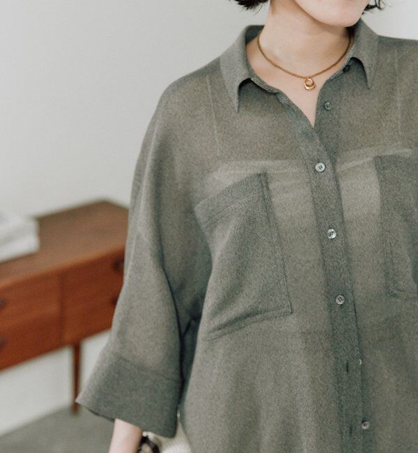  「予約【上品な透け感】メッシュドルマンシャツ」|シャツ・ブラウス|