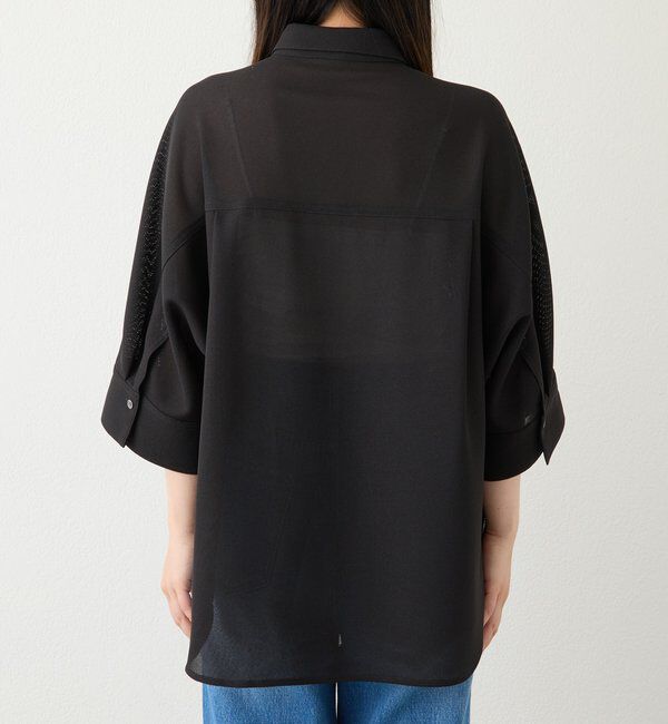  「予約【上品な透け感】メッシュドルマンシャツ」|シャツ・ブラウス|