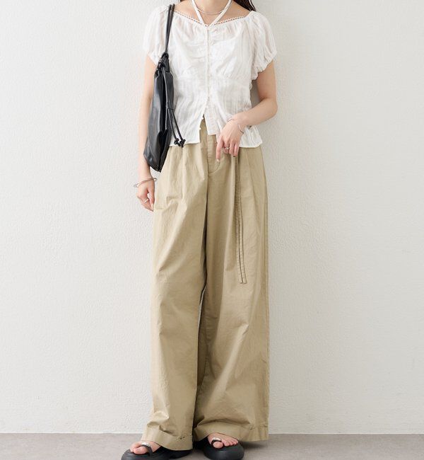  「キャップスリーブコットンレースブラウス」|シャツ・ブラウス|