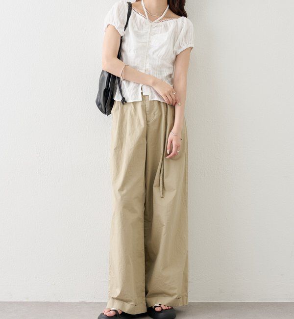  「キャップスリーブコットンレースブラウス」|シャツ・ブラウス|