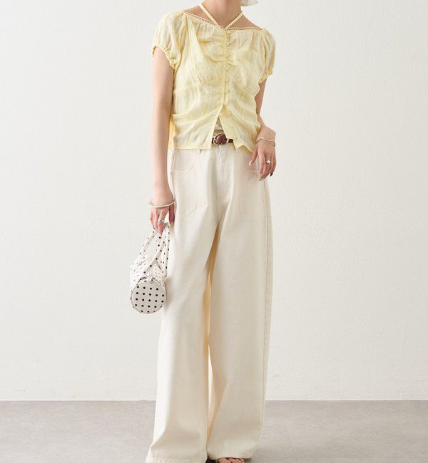  「キャップスリーブコットンレースブラウス」|シャツ・ブラウス|