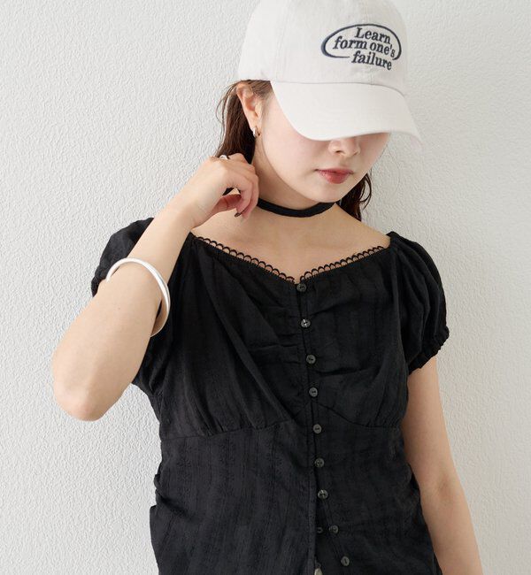  「キャップスリーブコットンレースブラウス」|シャツ・ブラウス|