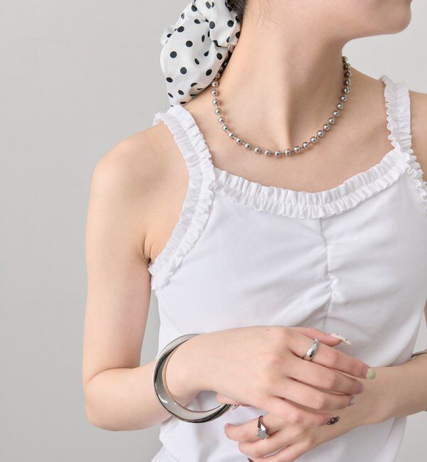  「パット付きギャザーフリルキャミソール」|キャミソール|