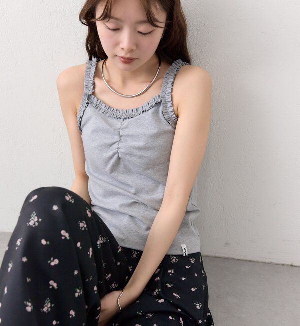  「パット付きギャザーフリルキャミソール」|キャミソール|