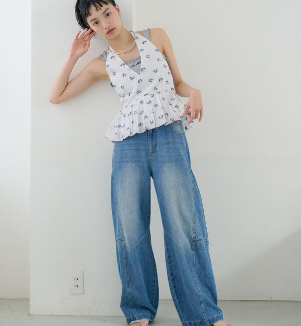  「パット付きギャザーフリルキャミソール」|キャミソール|