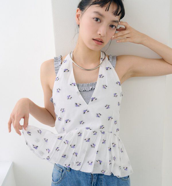  「パット付きギャザーフリルキャミソール」|キャミソール|