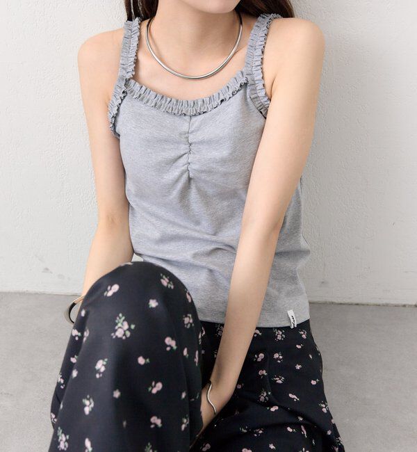  「パット付きギャザーフリルキャミソール」|キャミソール|